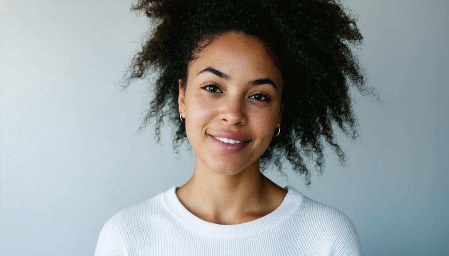Person using mental health support app on smartphone with journal and tea